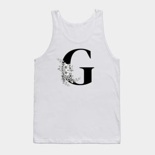 G alphabet Botanical cherry blossom sakura flowers Tank Top